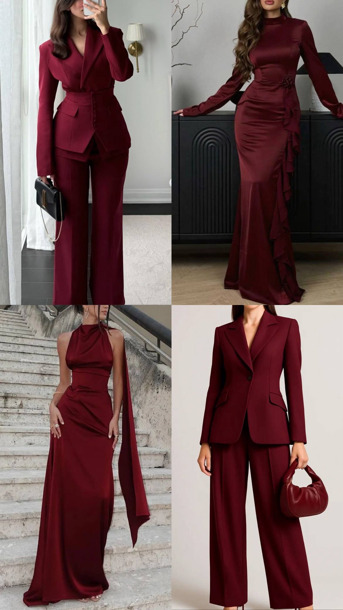 Бордовый женский образ