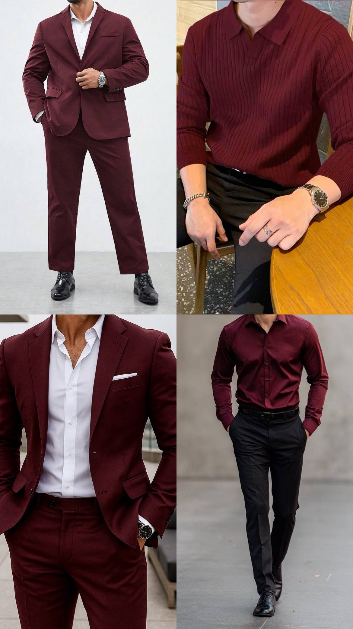 Бордовый мужской образ